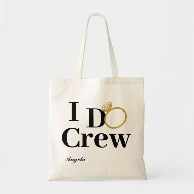 I DO CREW Black Gold Bridesmaid Tote (Front)