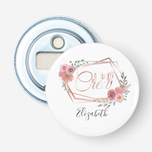 I Do Crew Pink Floral Blush Pink Flowers Greenery Bottle Opener