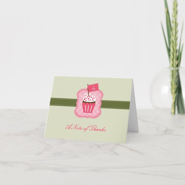 "I Do" Cupcake Thank You Card (Front)