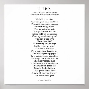 "I DO" CUSTOMIZABLE POSTER