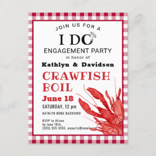 I DO Engagement Crawfish Boil Party Invitation Postcard