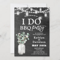 I DO Engagement Eucalyptus Floral Chalkboard BBQ