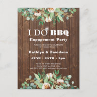 I DO Engagement Eucalyptus Floral Rustic Wood BBQ