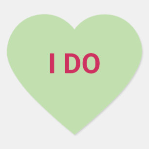 I do green fun cute Valentine's Day conversation Heart Sticker