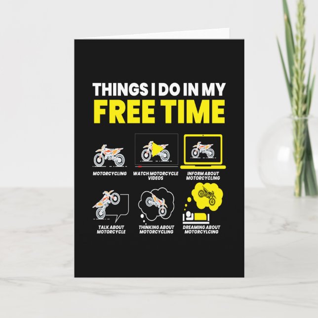 I Do In My Free Time Motorcycle Biker Card (Front)