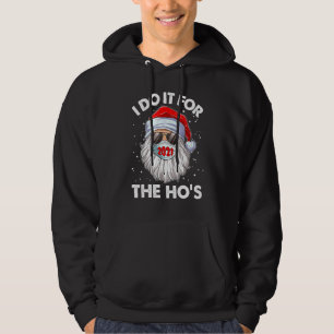 I Do It For The Ho's Christmas Men Santa Mask Hoodie
