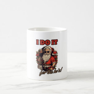 i do it for the ho's! funny christmas humor, santa coffee mug