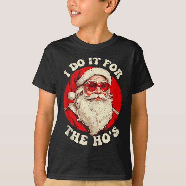 I Do It For The Hos, Funny Christmas Joke Tank Top (Front)