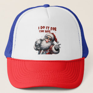 I Do It for the Ho's, Retro Santa Trucker Hat