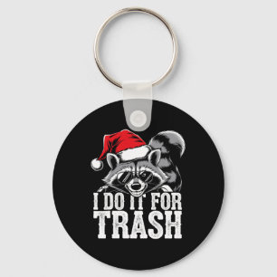 I Do It For The Trash Funny Possum Christmas Santa Key Ring