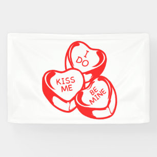 I Do Kiss Me Be Mine Valentine's Day 2.5x4 Vinyl Banner