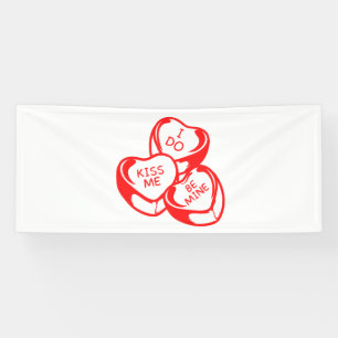 I Do Kiss Me Be Mine Valentine's Day 2.5x6 Vinyl Banner