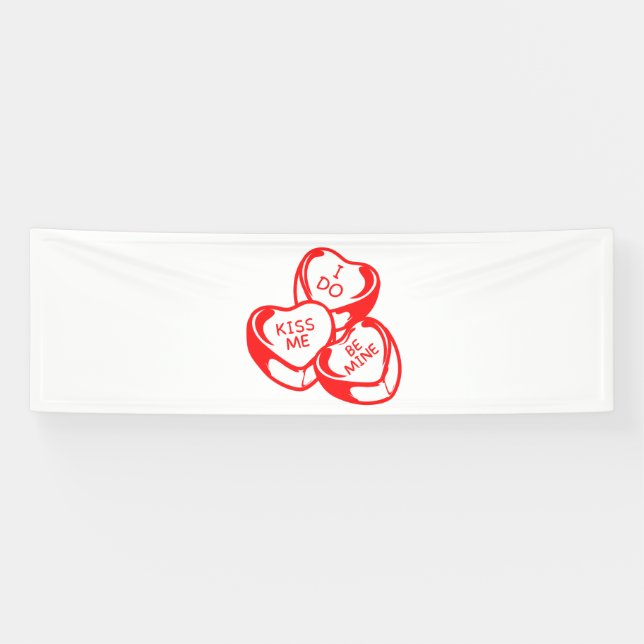 I Do Kiss Me Be Mine Valentine's Day 2.5x8 Vinyl Banner (Horizontal)