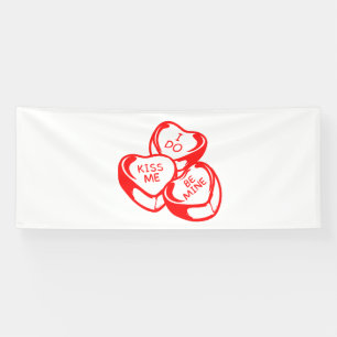 I Do Kiss Me Be Mine Valentine's Day 4x10 Vinyl Banner