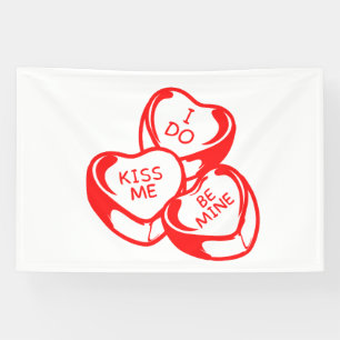 I Do Kiss Me Be Mine Valentine's Day 4x6 Vinyl Banner