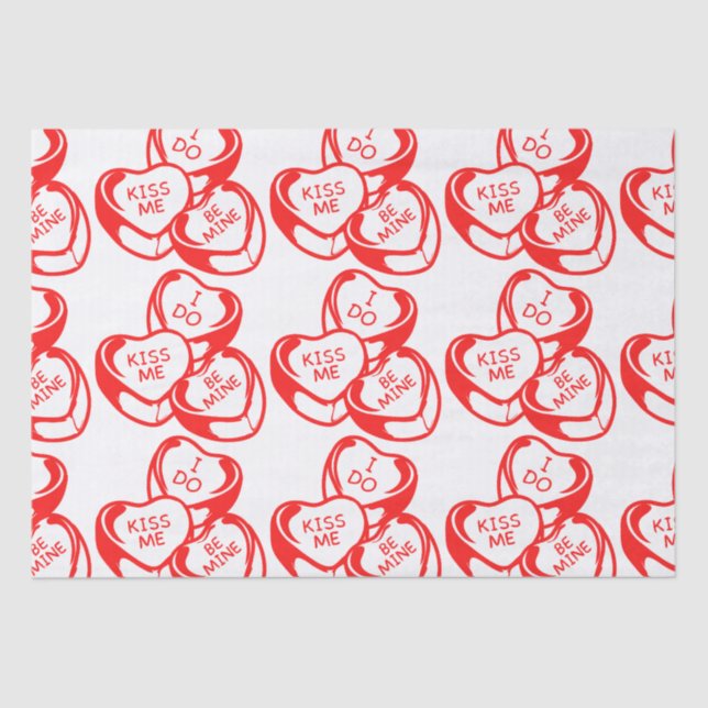 I Do Kiss Me Be Mine Valentine's Day Tissue Paper (Front)