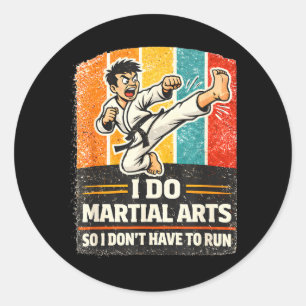 I Do Martial Arts Funny Retro Taekwondo Design Classic Round Sticker