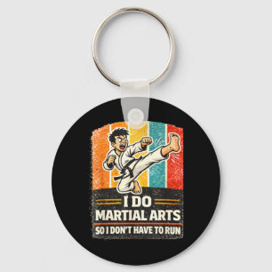 I Do Martial Arts Funny Retro Taekwondo Design Key Ring