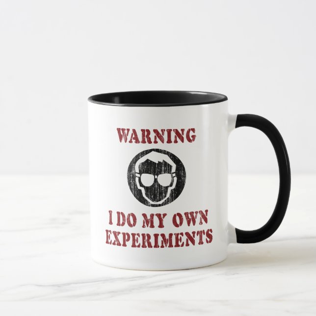 I Do My Own Experiments - Cool Scientist Grunge Mug (Right)