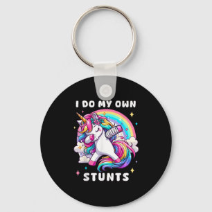 I Do My Own Stunts Broken Arm Injury Rainbow Dabbi Key Ring