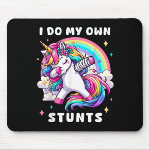I Do My Own Stunts Broken Arm Injury Rainbow Dabbi Mouse Pad