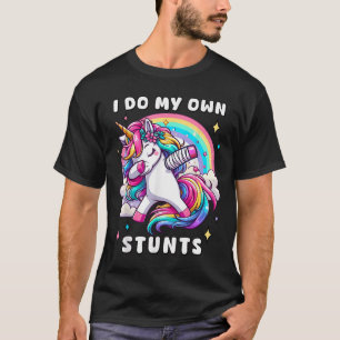 I Do My Own Stunts Broken Arm Injury Rainbow Dabbi T-Shirt