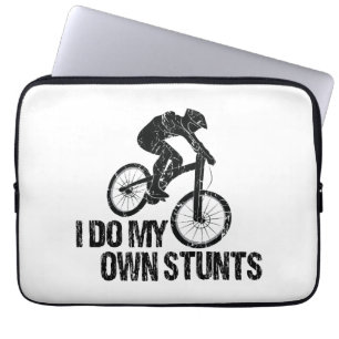I Do My Own Stunts Downhill Biking Funny Laptop Sleeve