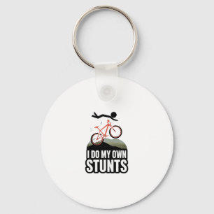 I Do My Own Stunts – Funny Bike Fail Key Ring