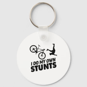 I Do My Own Stunts Funny Mountain Bike Key Ring