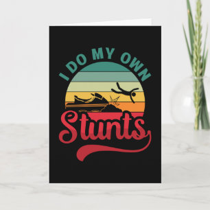 I Do My Own Stunts Jet Ski Retro Jet Skiing Jetski Card