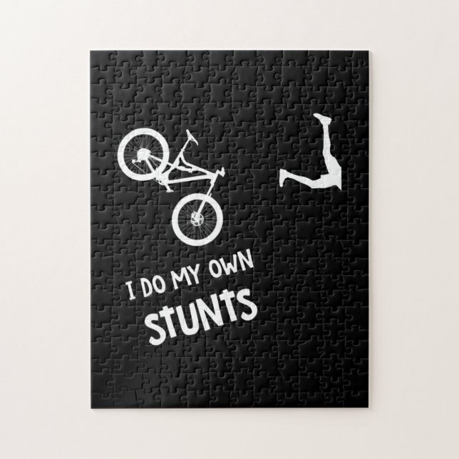 I Do My Own Stunts Mountain Bike Jigsaw Puzzle (Vertical)