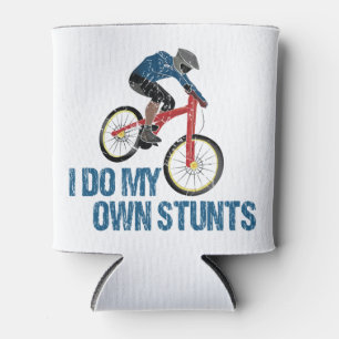 I Do My Own Stunts Mountain Biker Vintage Can Cooler
