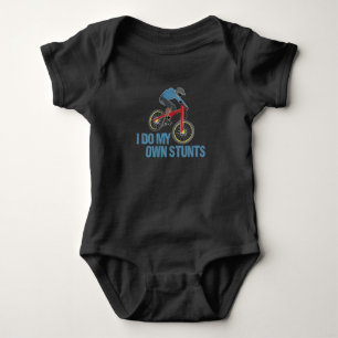 I Do My Own Stunts Mountain Biking Baby Bodysuit