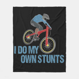 I Do My Own Stunts Mountain Biking Fleece Blanket