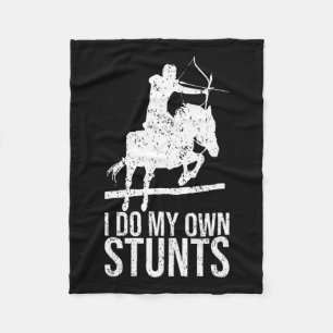 I Do My Own Stunts Shirt Mounted Archery Horse Arc Fleece Blanket