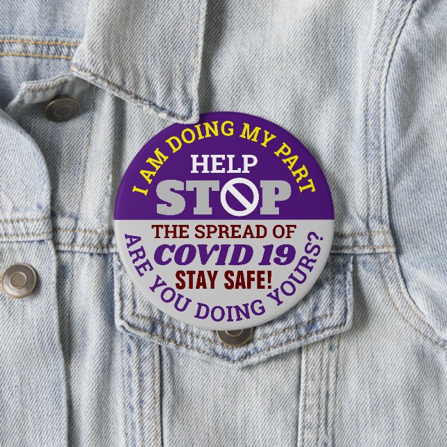 I DO MY Part - COVID 19 10 Cm Round Badge (In Situ)