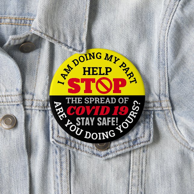 I DO MY Part - COVID 19 10 Cm Round Badge (In Situ)