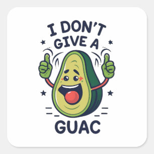 I do not give a guac avocado pun square sticker