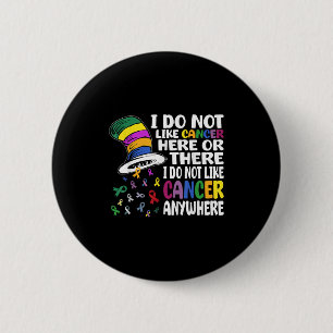 I Do Not Like Cancer Here Or There Cancer Awarenes 6 Cm Round Badge
