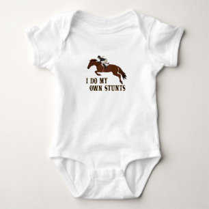 I Do Own Stunts Horse Riding Girl Baby Bodysuit