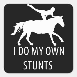I Do Own Stunts Vaulting Horseriding Square Sticker