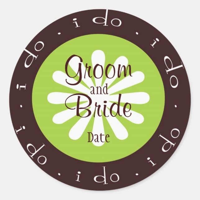"i do" Personalised Wedding Sticker (Front)