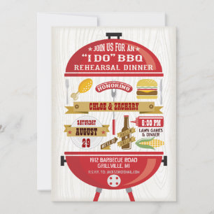 "I DO" Rehearsal Dinner BBQ Invitation I
