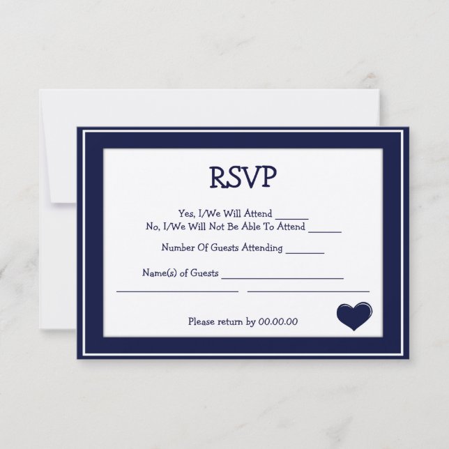 i do rsvp - navy card (Front)