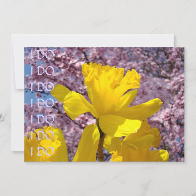 I DO! Save the Date Cards Spring Daffodil Flowers (Front)
