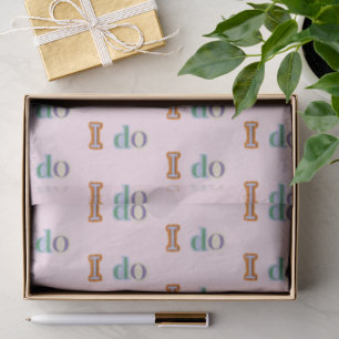 'I Do' Scrapbook Lettering 90s Wedding Blush Pink Tissue Paper
