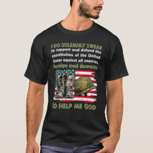 I Do Solemnly Swear So Help Me God American Flag V T-Shirt