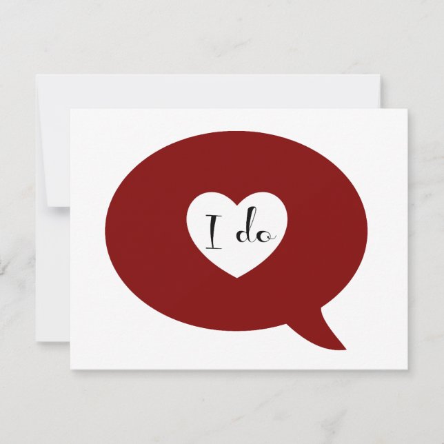 I Do Speech Bubble Invitation (Front)