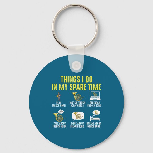 I Do Things Spare Time Musician French Key Ring (Front)