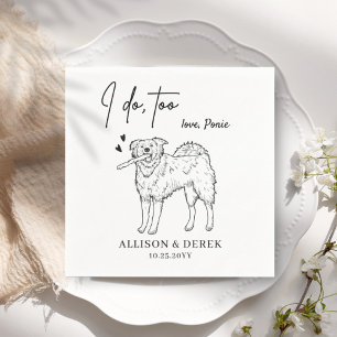 I do too Cute Pet Name Border Collie Dog Wedding Napkin
